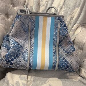 Stylish Blue and Yellow Women's Bag